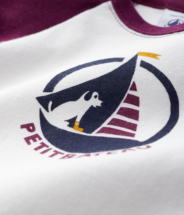 T-shirt baby jongen wit/purper