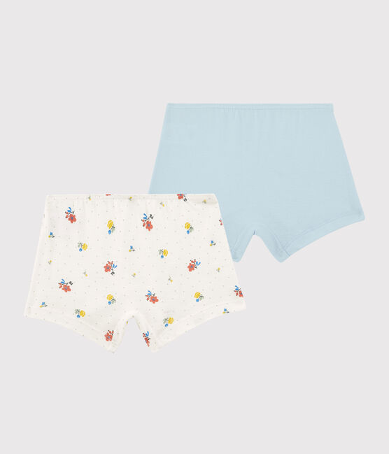 Lot de 2 shorties fleurs petite fille en coton variante 1