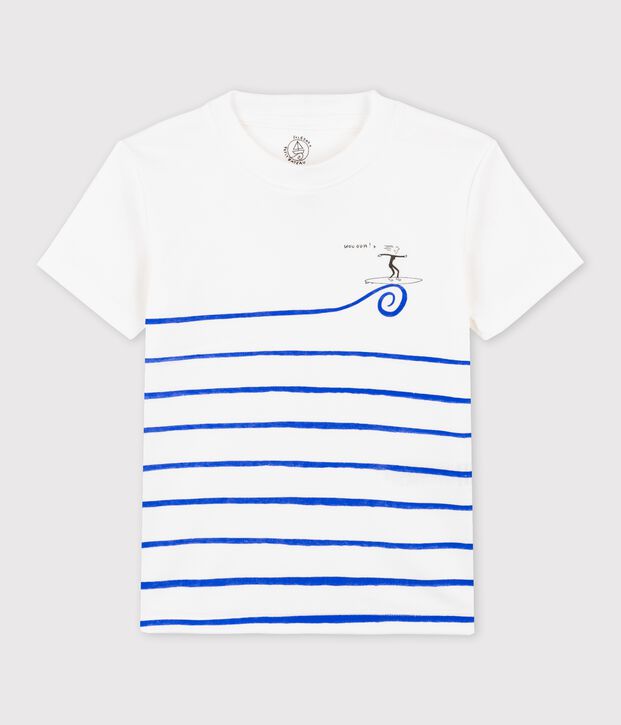 Tee-shirt en coton bio enfant fille - gar&ccedil;on blanc