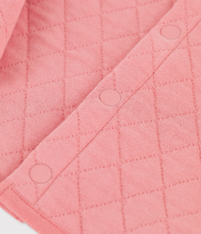 Babyvest in doorgestikte tubic roze