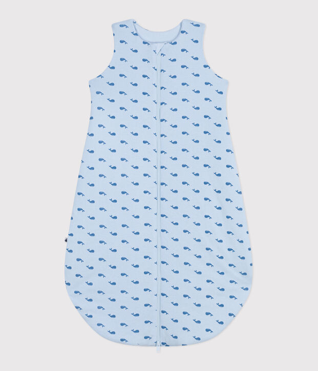 Katoenen babytrappelzakje met walvisprint TOG 2 blauw/blauw