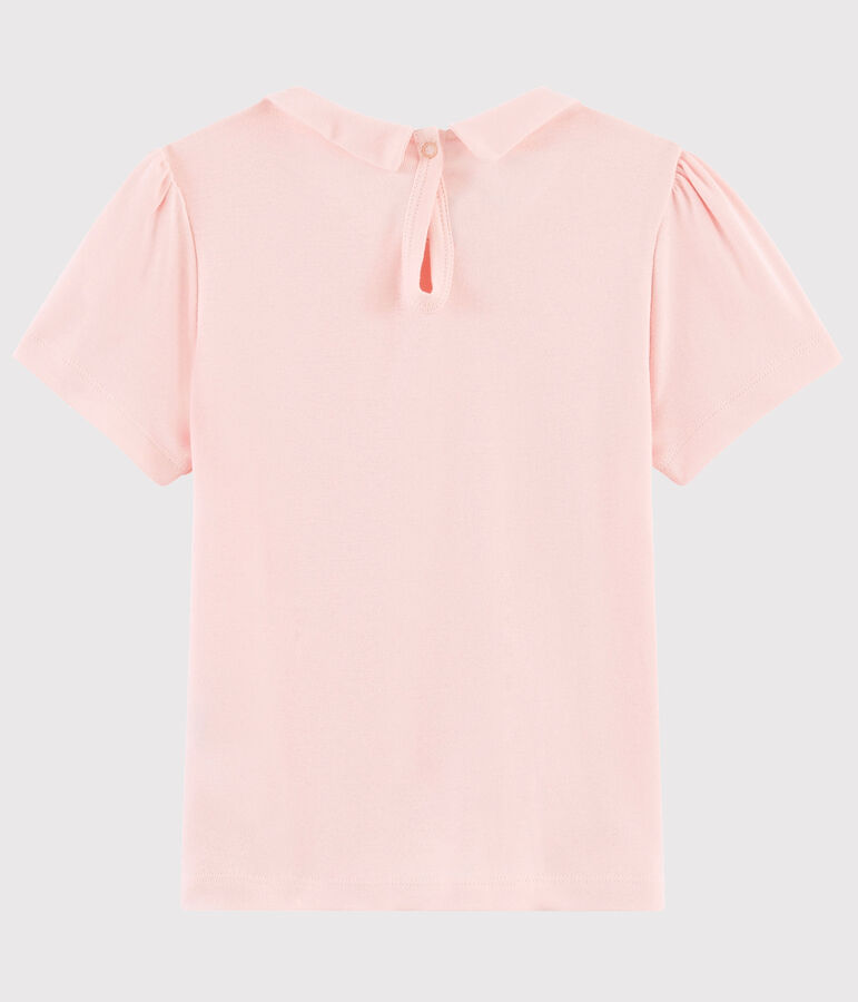 Tee-shirt manches courtes en coton enfant fille rose