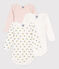 Lot de 3 bodies manches longues fleurs bébé en coton variante 1