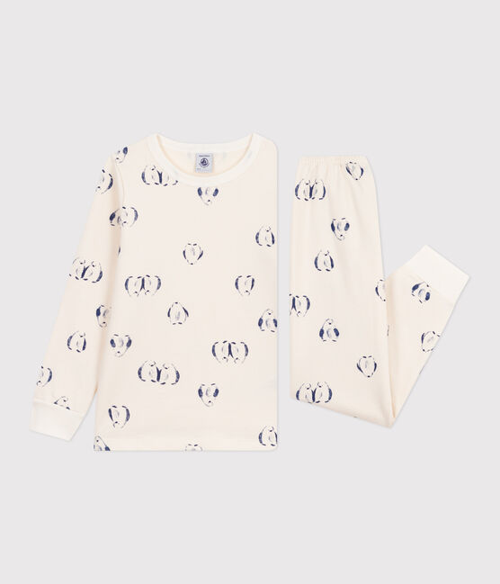Kinderpyjama van fleece met pinguïnprint blauw MILK/ SOIR