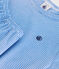 Korte gestreepte katoenen pyjama voor kinderen DELPHINIUM/ MARSHMALLOW