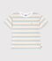Katoenen kinder-T-shirt met korte mouw en streepjes wit/multicouleur