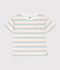 Katoenen kinder-T-shirt met korte mouw en streepjes wit/multicouleur