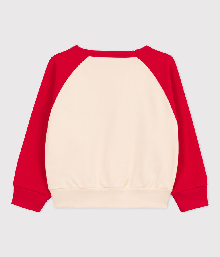 Sweater in molton voor meisjes/jongens rood/ecru