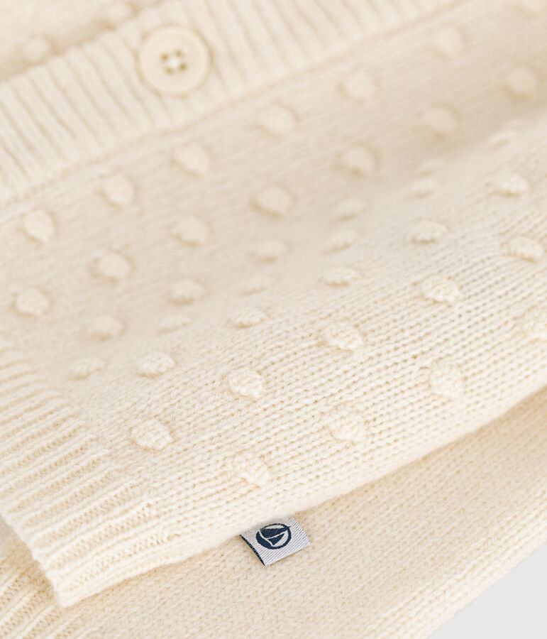 Cardigan en tricot de laine et nylon recycl&eacute; b&eacute;b&eacute; &eacute;cru