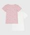 Setje met katoenen T-shirts met korte mouw en appelprint voor kinderen. variante 1