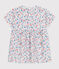Katoenen babyjrukje met korte mouwen en bloemenprint wit MARSHMALLOW/wit MULTICO