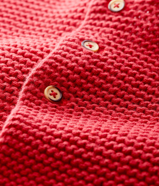 Cardigan laine et coton bébé fille rose POPPY