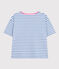 LE BOXY, gestreept T-shirt voor dames in katoen  GAULOISE/ MARSHMALLOW