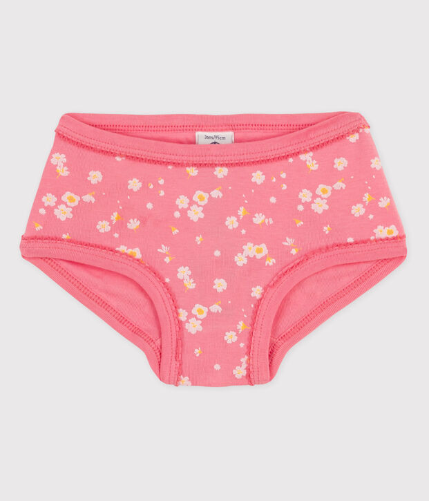 Culotte petite fille en coton rose/multicouleur