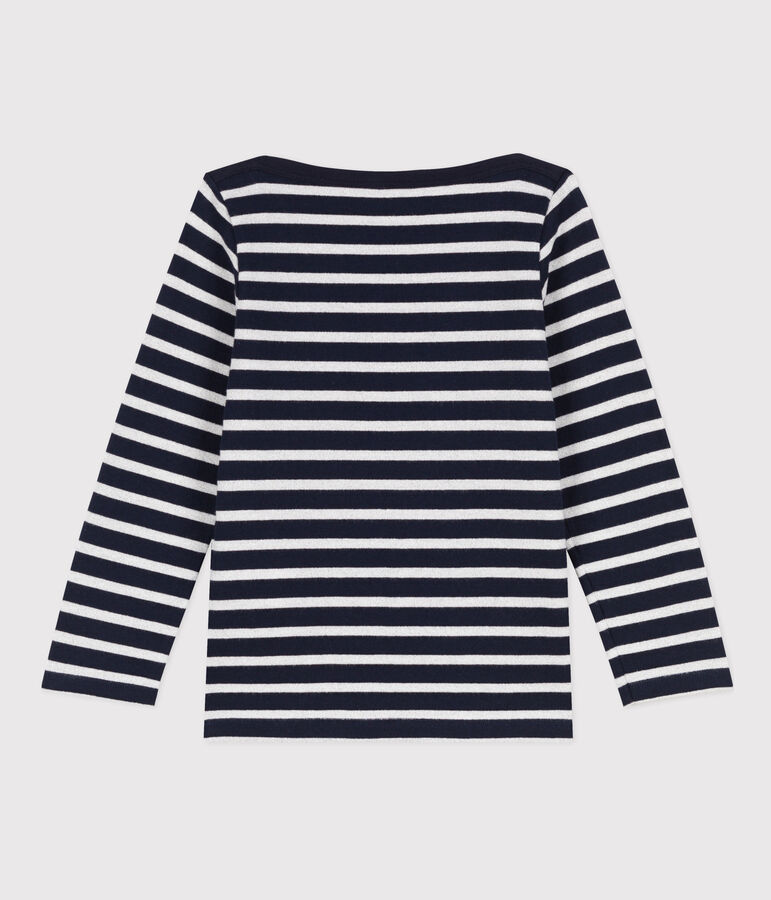 Marini&egrave;re iconique en coton enfant fille bleu/gris