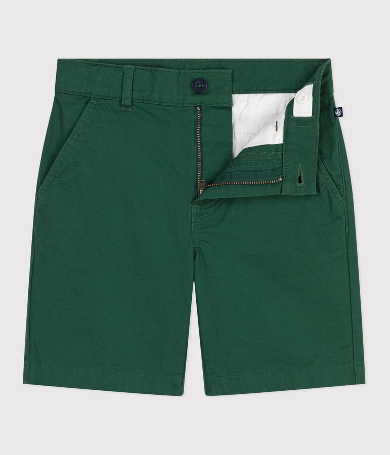 Bermuda short enfant en serge de coton uni vert