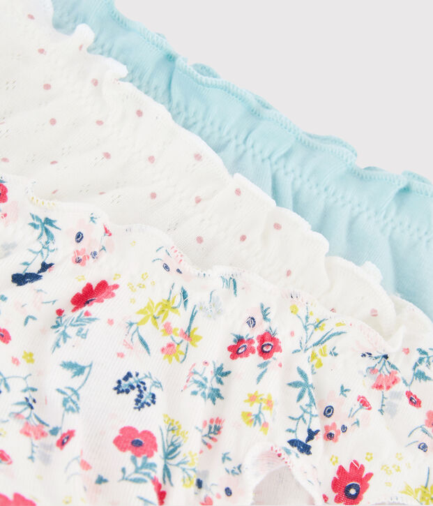 Set van 3 meisjesonderbroeken met volants en bloemenprint multicouleur