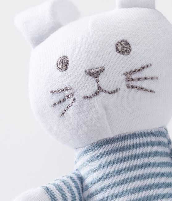 Doudou lapin hochet bébé mixte bleu FONTAINE/blanc MARSHMALLOW