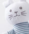 Doudou lapin hochet bébé mixte bleu FONTAINE/blanc MARSHMALLOW