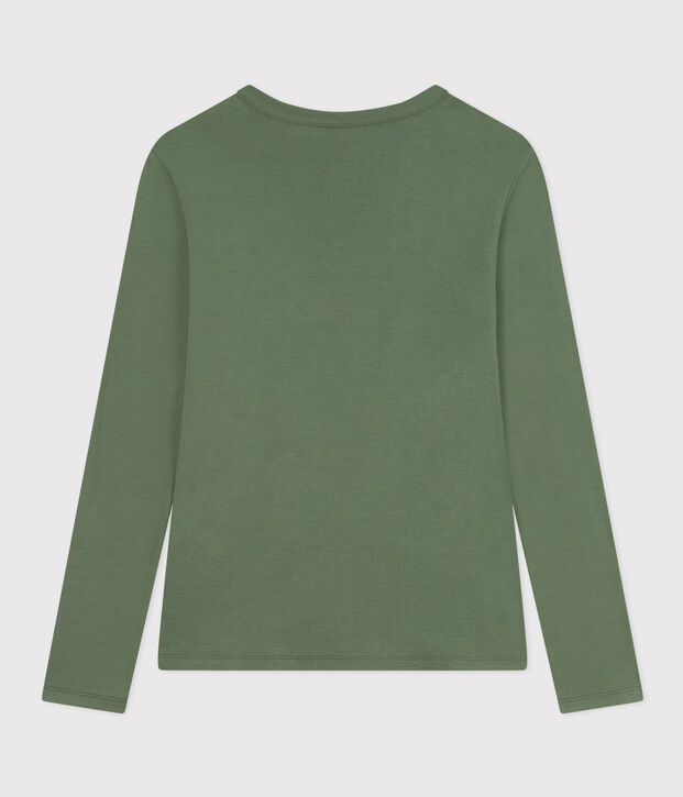 L'ICONIQUE, dames-T-shirt met ronde hals in katoen groen