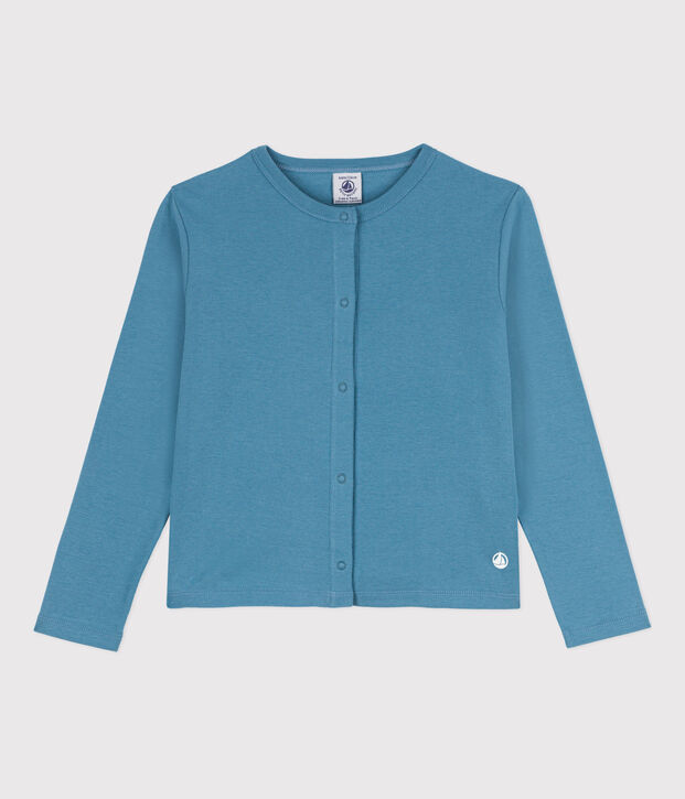 Cardigan en coton enfant fille bleu