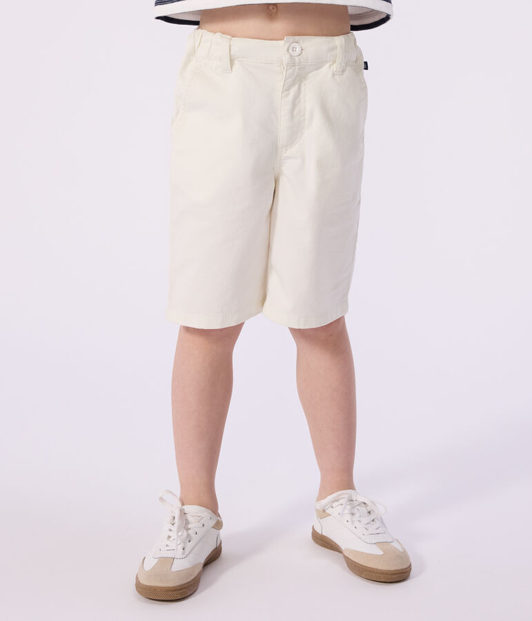 Bermuda short enfant en coton uni blanc