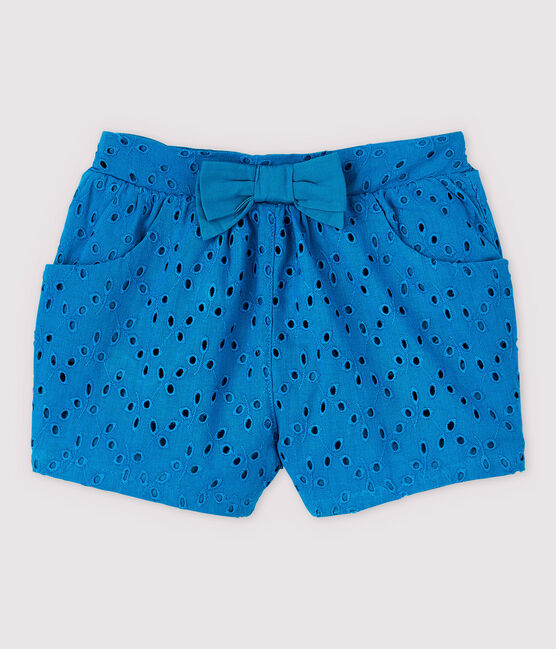Short en broderie anglaise bébé fille bleu MYKONOS
