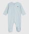 Pyjama bébé en coton à rayures milleraies ADRIATIC/ MARSHMALLOW