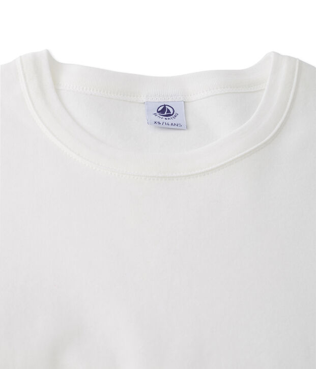 Fantasie-T-shirt voor dames in origineel geribd katoen wit