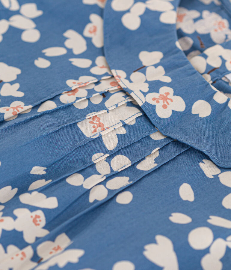 Poplin bloesje voor meisjes met print blauw/multicouleur