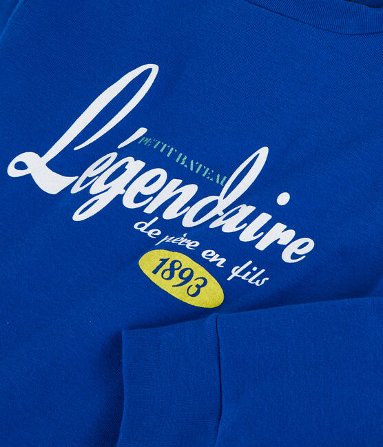 Katoenen sweatshirt voor jongens blauw SURF