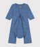 Katoenen bodypyjama zonder voetjes blauw BEACH/ MARSHMALLOW