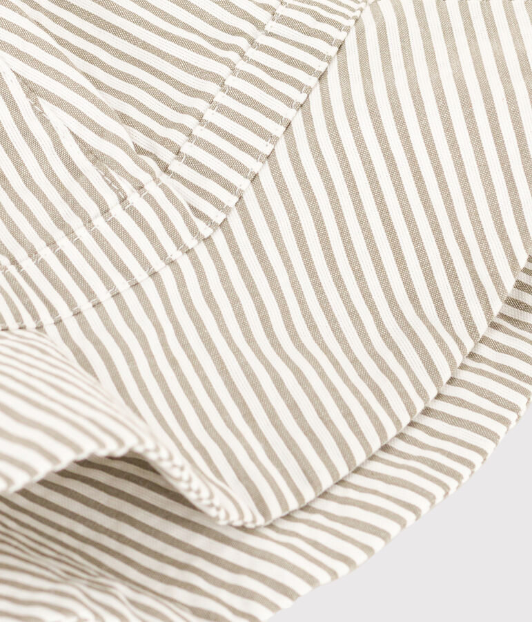 Capeline seersucker b&eacute;b&eacute; vert/blanc