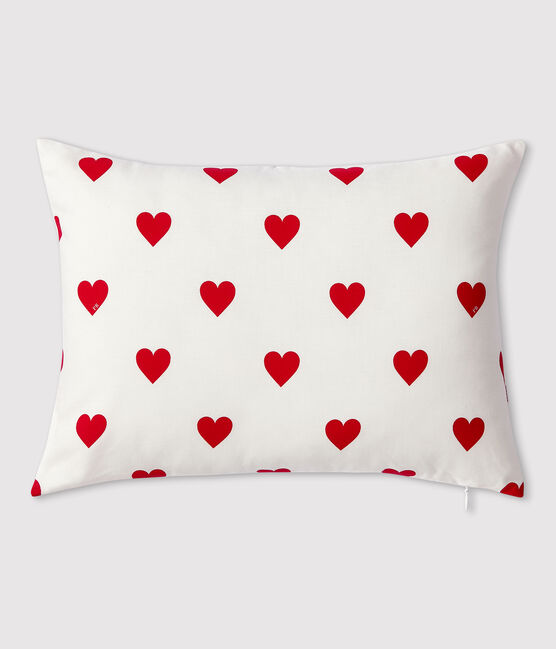 Rood hart kussen van popeline wit MARSHMALLOW/rood TERKUIT