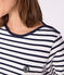 Marini&egrave;re femme en coton &eacute;pais manches longues blanc/bleu