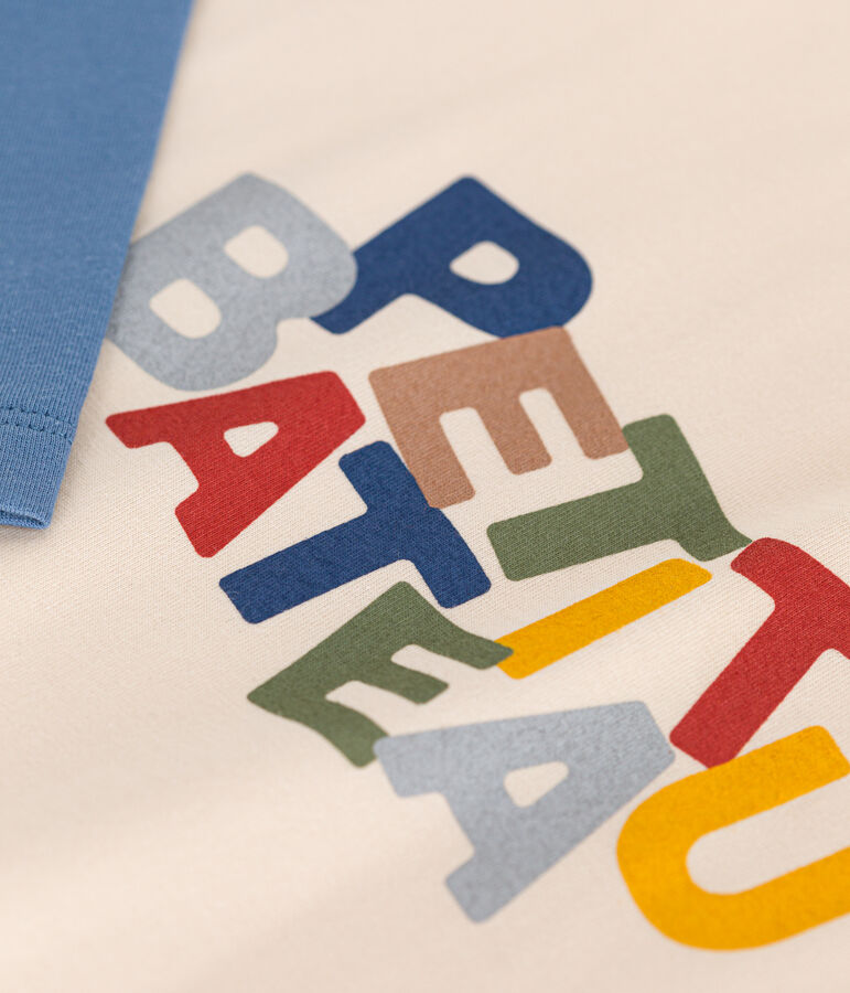 Tee-shirt manches longues en jersey fin enfant gar&ccedil;on blanc AVALANCHE/ MULTICO