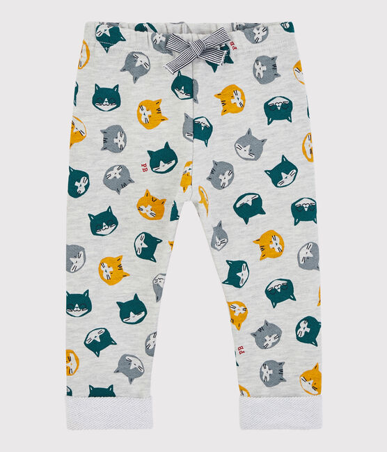 Pantalon en molleton bébé. gris BELUGA/blanc MULTICO