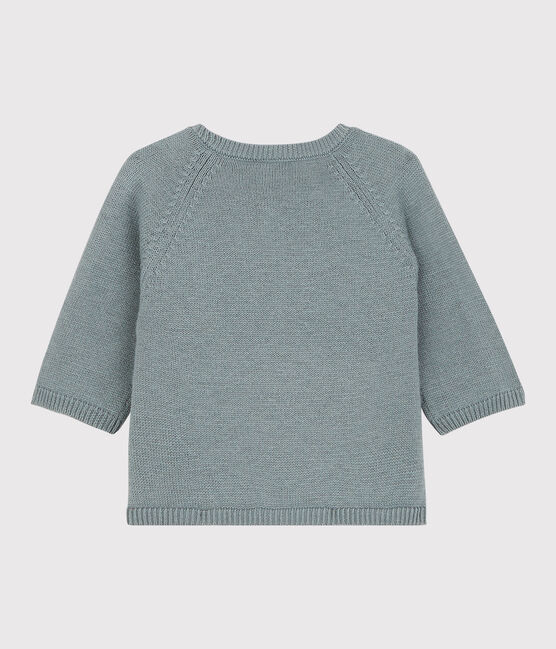 Cardigan voor baby's met beer van wol en katoen grijs SEDUMBLUE