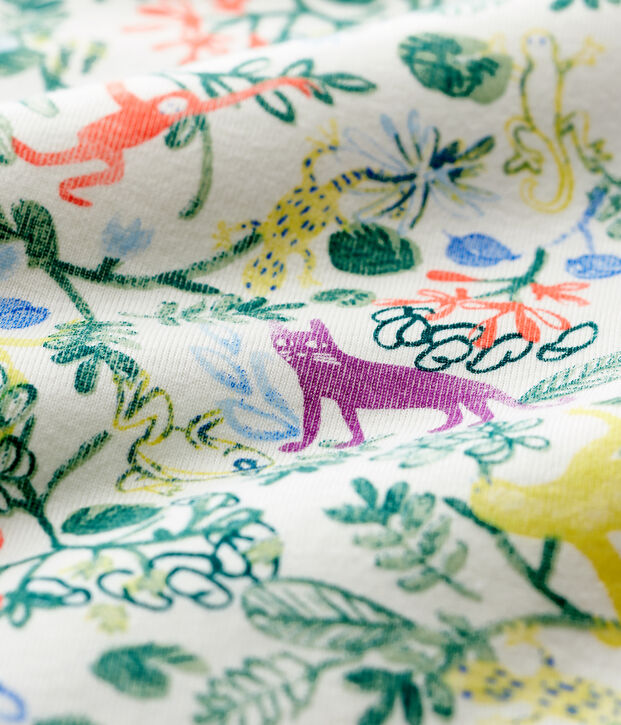 Jungle baby katoenen slaapzak wit/multicouleur