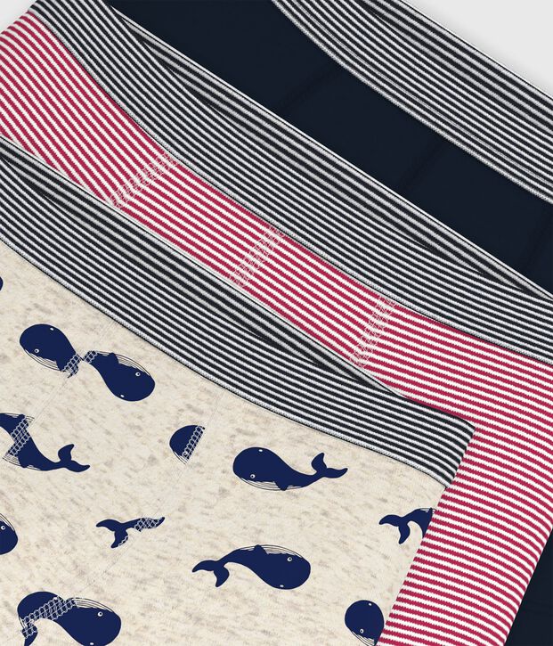 Setje met 3 katoenen boxershorts met walvisprint voor kinderen multicouleur