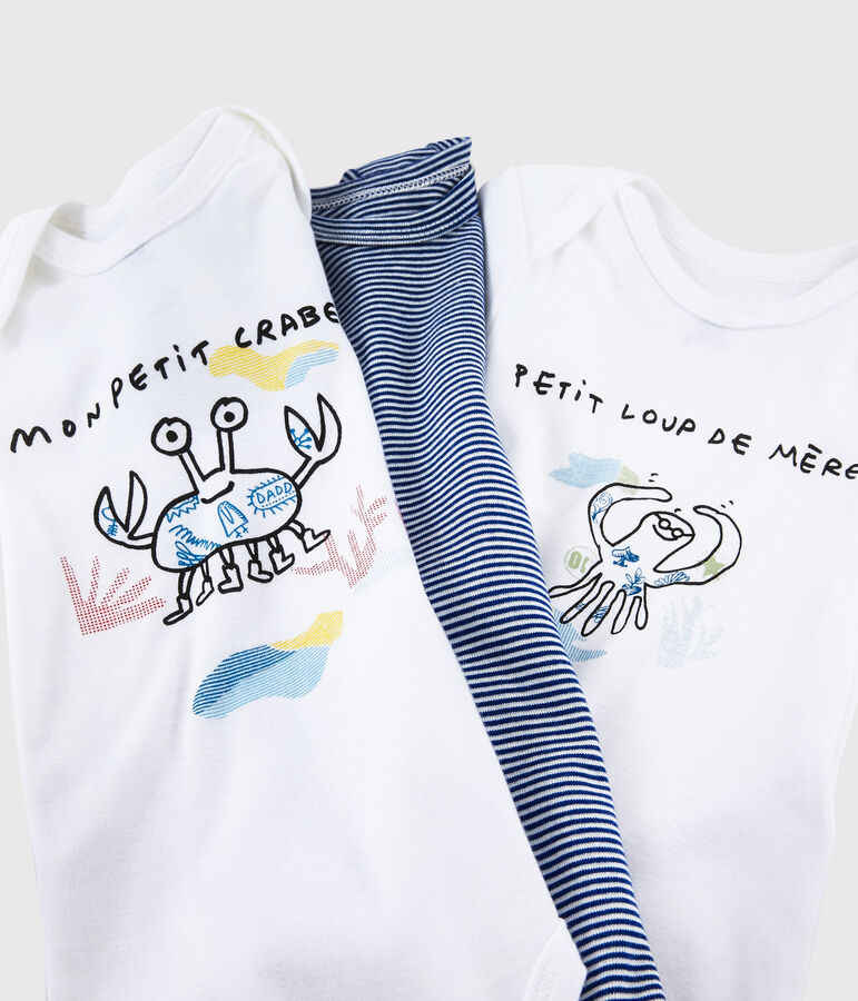 Lot de 3 bodies manches courtes Serge Bloch b&eacute;b&eacute; multicouleur