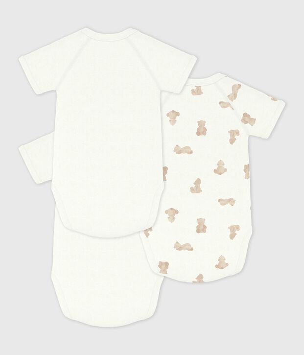 Lot de bodies crois&eacute;s manches courtes en coton imprim&eacute; b&eacute;b&eacute; multicouleur