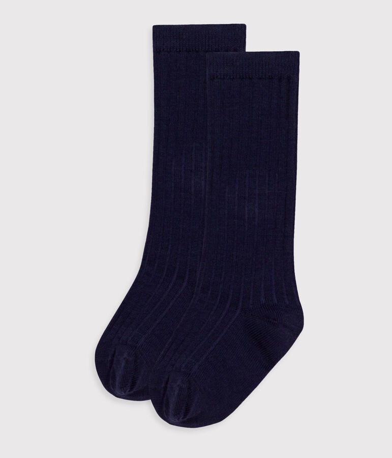 Lange sokken in wol/katoen voor baby's multicouleur