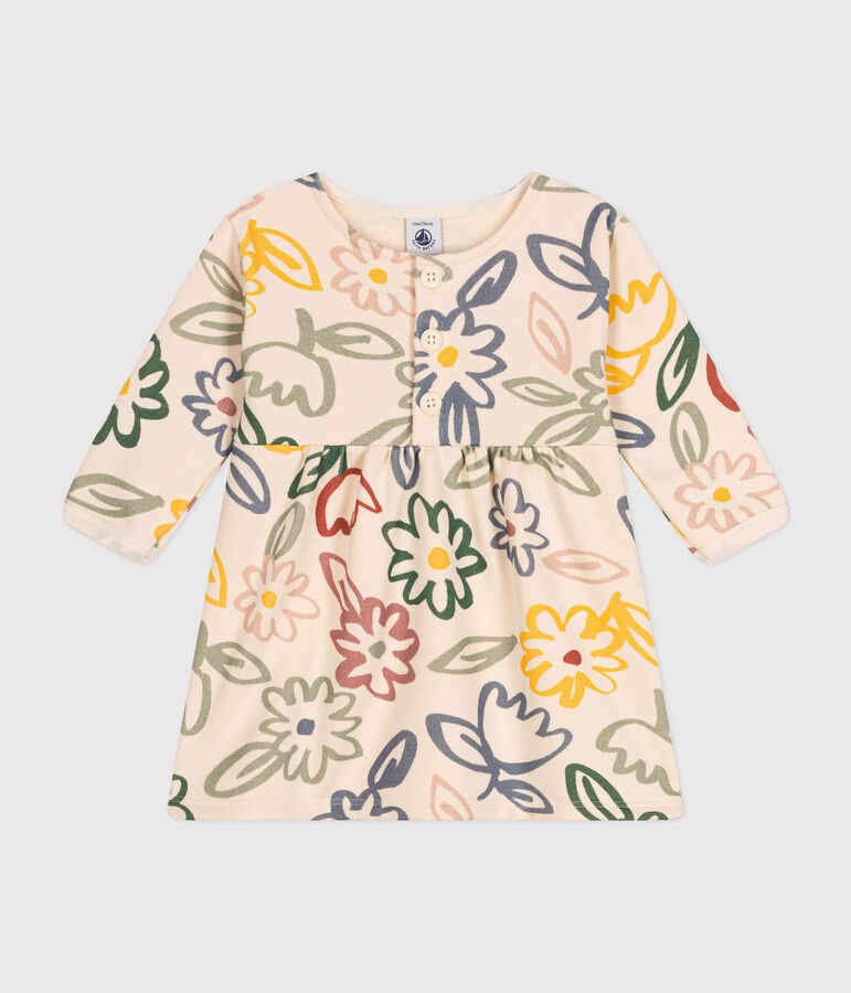 Babyjurkje met lange mouw ecru/multicouleur