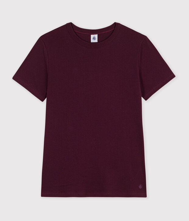 Dames-T-shirt van effen katoen met korte mouwen MOON