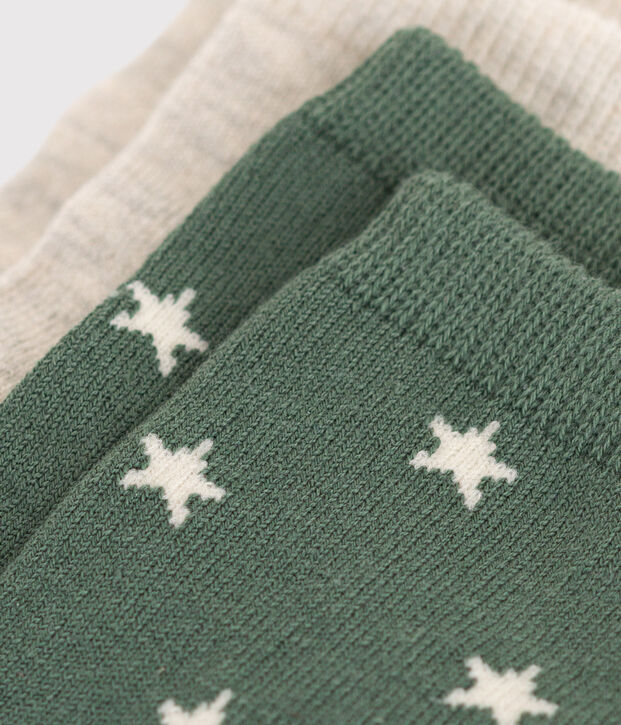 2 paires de chaussettes en coton &eacute;toiles b&eacute;b&eacute; multicouleur