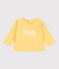 Sweat bébé en coton uni jaune ORGE