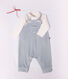 Ensemble salopette et body b&eacute;b&eacute; en coton avec col uni