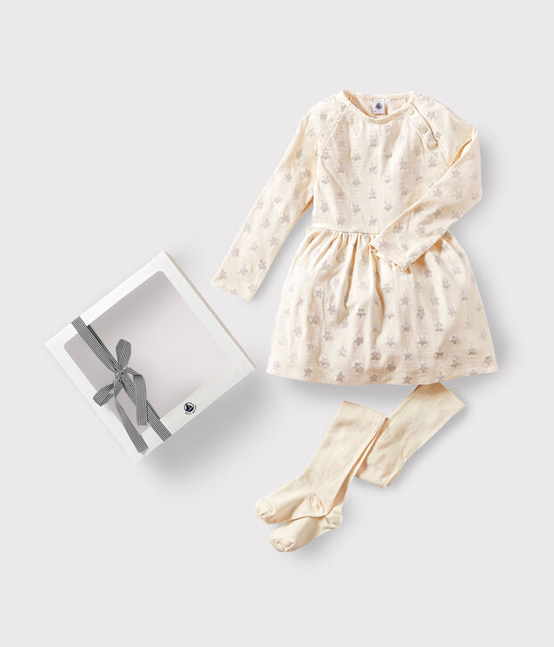 Geschenkdoos met jurk met hartjes en panty's voor meisjes multicouleur