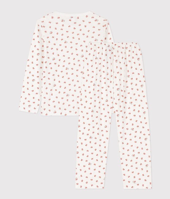 Pyjama renard en coton enfant blanc MARSHMALLOW/blanc MULTICO